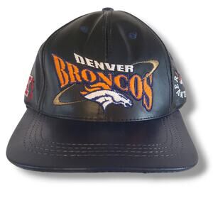 Denver Broncos Pro Elite Team NFL Genuine VINTAGE Leather Hat Made in USA